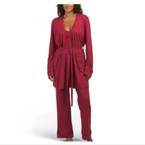 NWT Cosabella 3-Piece Robe/Cami Pajama Set Pima Cotton, Curvy Collection, Small